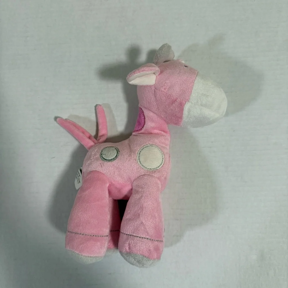 EUC Blankets & Beyond Pink Plush Giraffe Super Soft And Luxurious 10 Inch Lovie